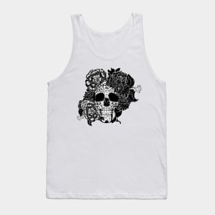 Sugar skull in black and white Tank Top